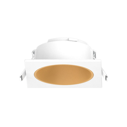 ECLAT II - Collerette basse luminance carrée/rond blanc/doré pour spot ÉCLAT II