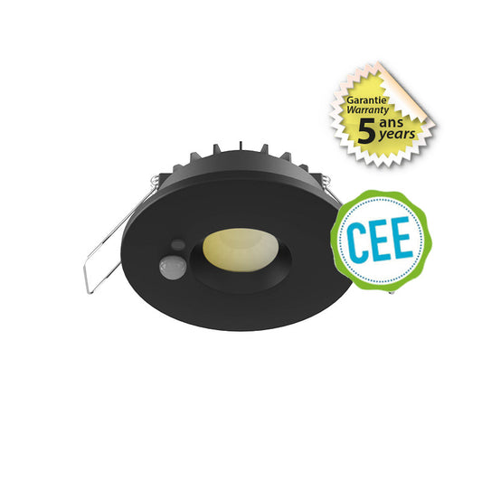 ESA - Spot LED CCT BBC 6W 2700/3000/4000K Gradable noir + Détecteur - Garantie 5 ans